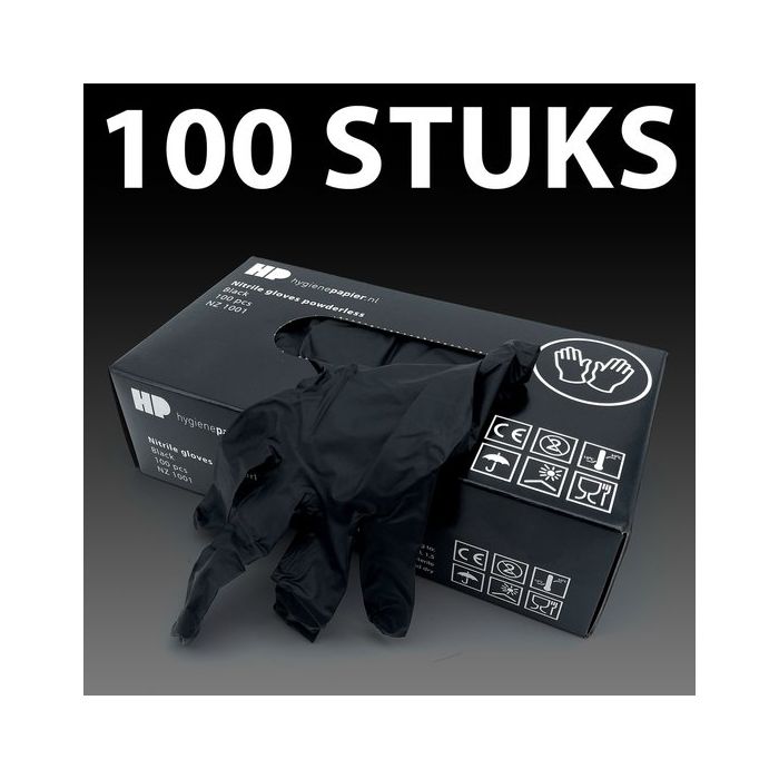 Handschoenen soft nitril X-Large ongepoederd zwart 100st (1304)
