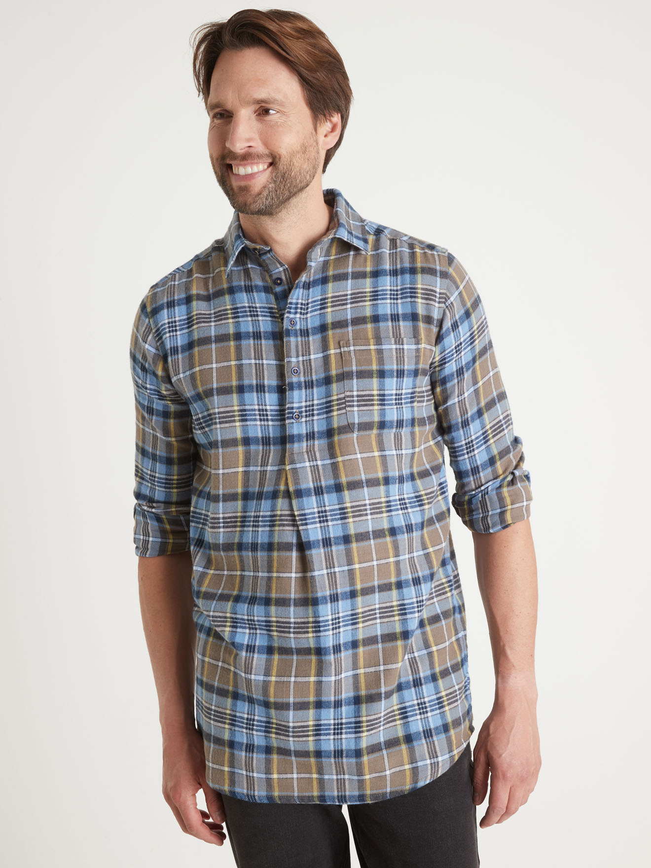 Chemise de travail extra longue flanelle