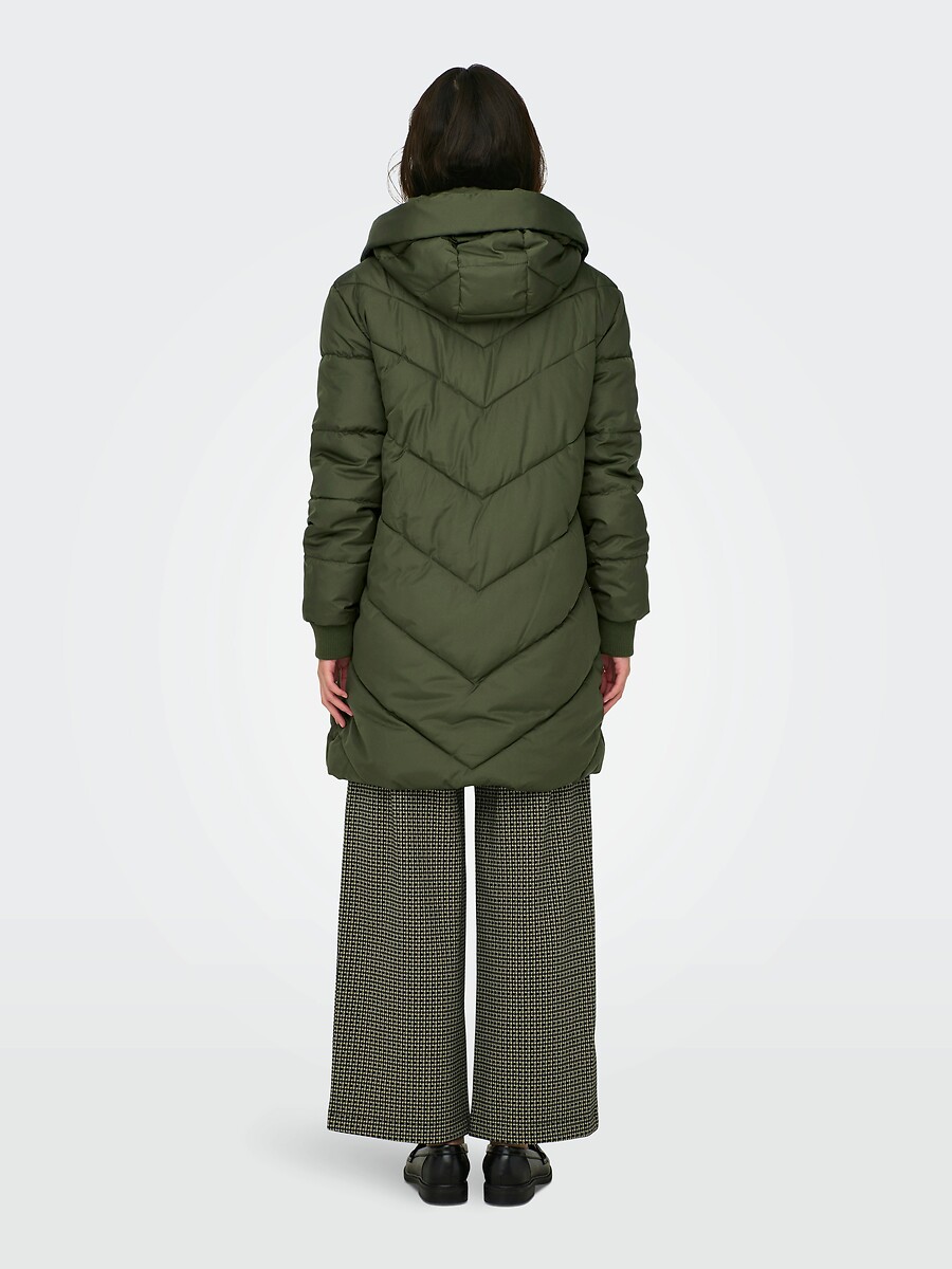 JDY<br>Jaqueta comprida de plumas com capa