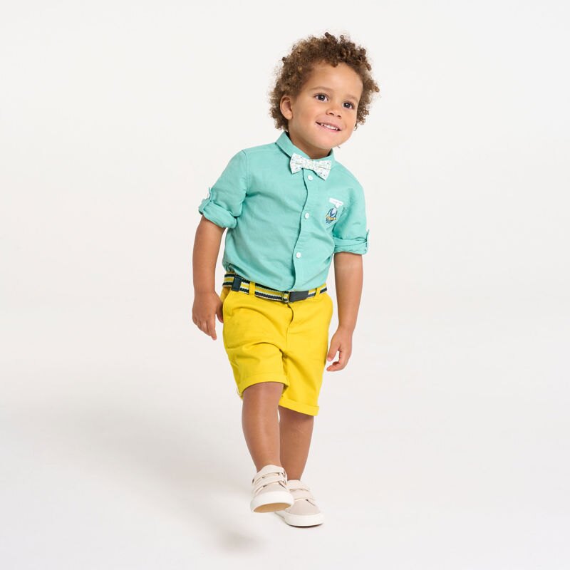 Bermuda toile fantaisie jaune bébé garçon Jaune