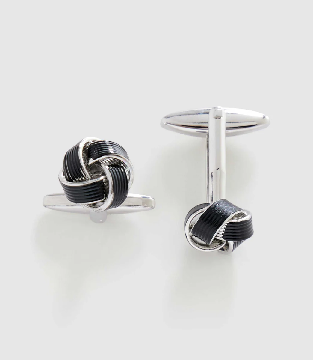 Boutons de manchette métal noir 