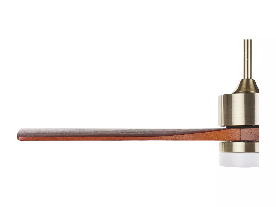 Ventilateur de plafond avec lampe ARUWIMI Avec télécommande Laiton