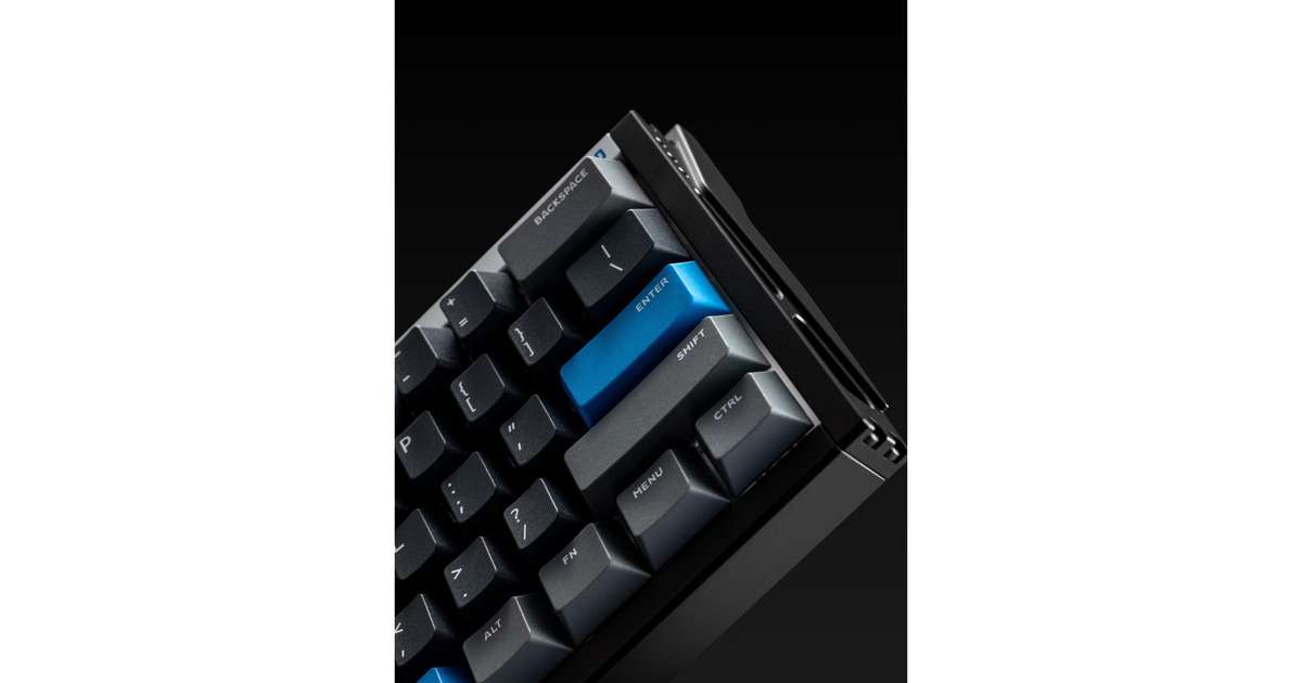 IqunixEZ60 Magnetic Switch Gaming HE Keyboard, gaming toetsenbord  (Zwart/blauw, US lay-out, US-International, Gateron Magnetic Jade Gaming, 60%, RGB, Double Shot PBT Keycaps)