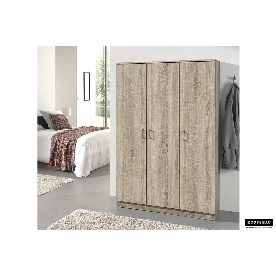 Opbergkast Ray 120cm met 3 deuren en 4 legplanken - sonoma eik