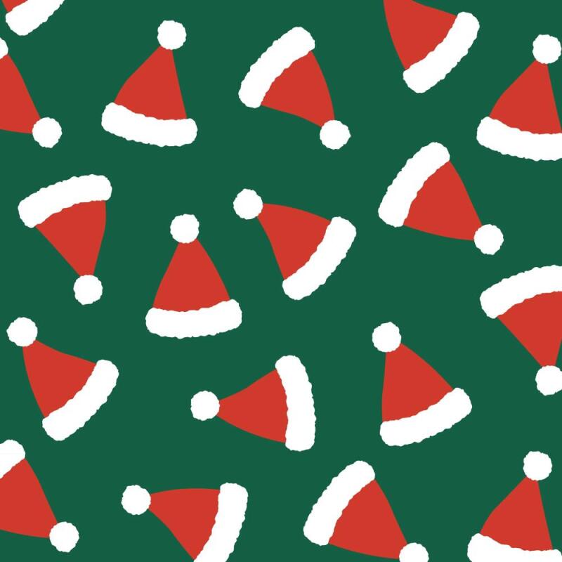 Papier cadeau Alliance, largeur 70 cm - Rouleau de 50 m, Bonnets Noël - Vert