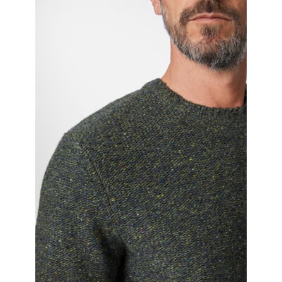 Herrenstrickpullover, Grünmelange