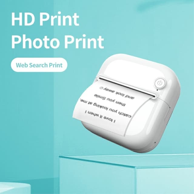 Bluetooth-fotoprinter Bærbar trådløs kontormemoprinter