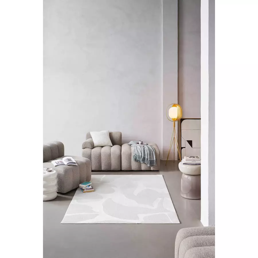 Esprit Kurzflorteppich Sara weiß, creme beige