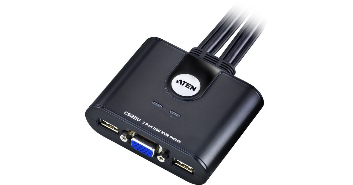 ATENKVM-Switch CS22U met Remote Port Selector  (Zwart)