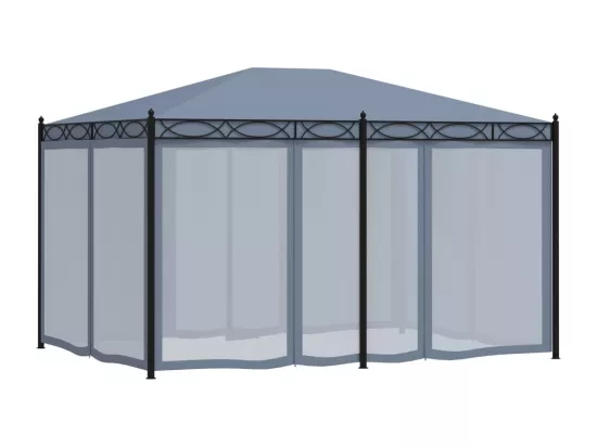 Tonnelle avec moustiquaire 3x4 m Anthracite Acier