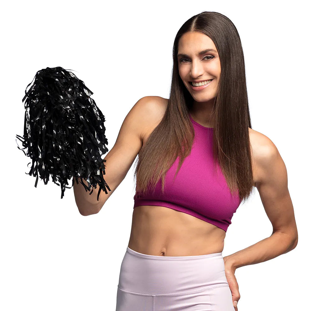 Zwarte Pompom 34cm