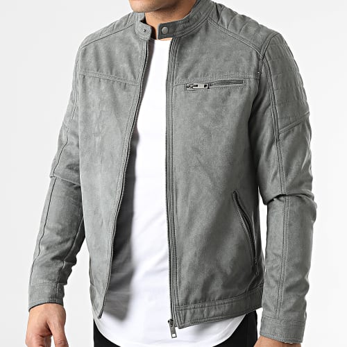 Veste Biker Suédine Rocky Gris