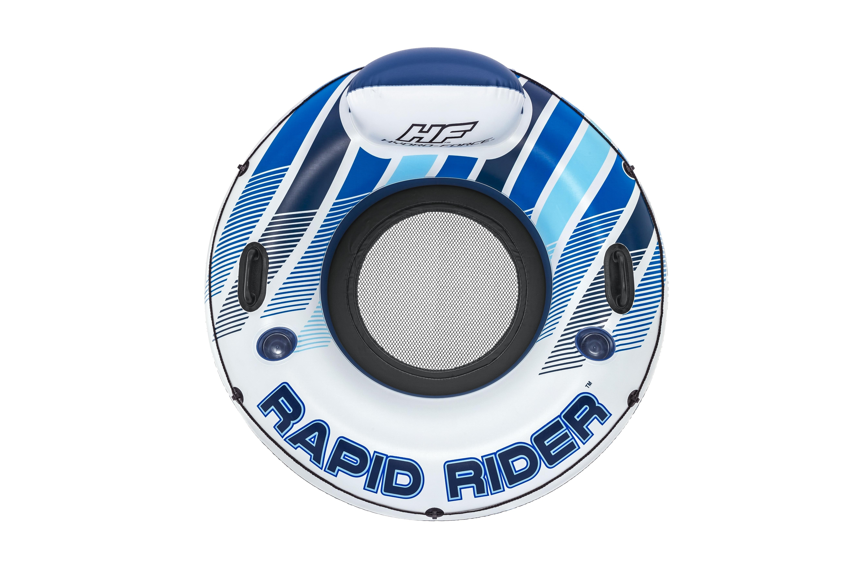 (Ø135cm) Hydro-Force Rapid Rider Schwimmringsessel Aufblasbare Wasser Luftmatratze Liegesofa Badeinsel (43116) - Blau / Weiss