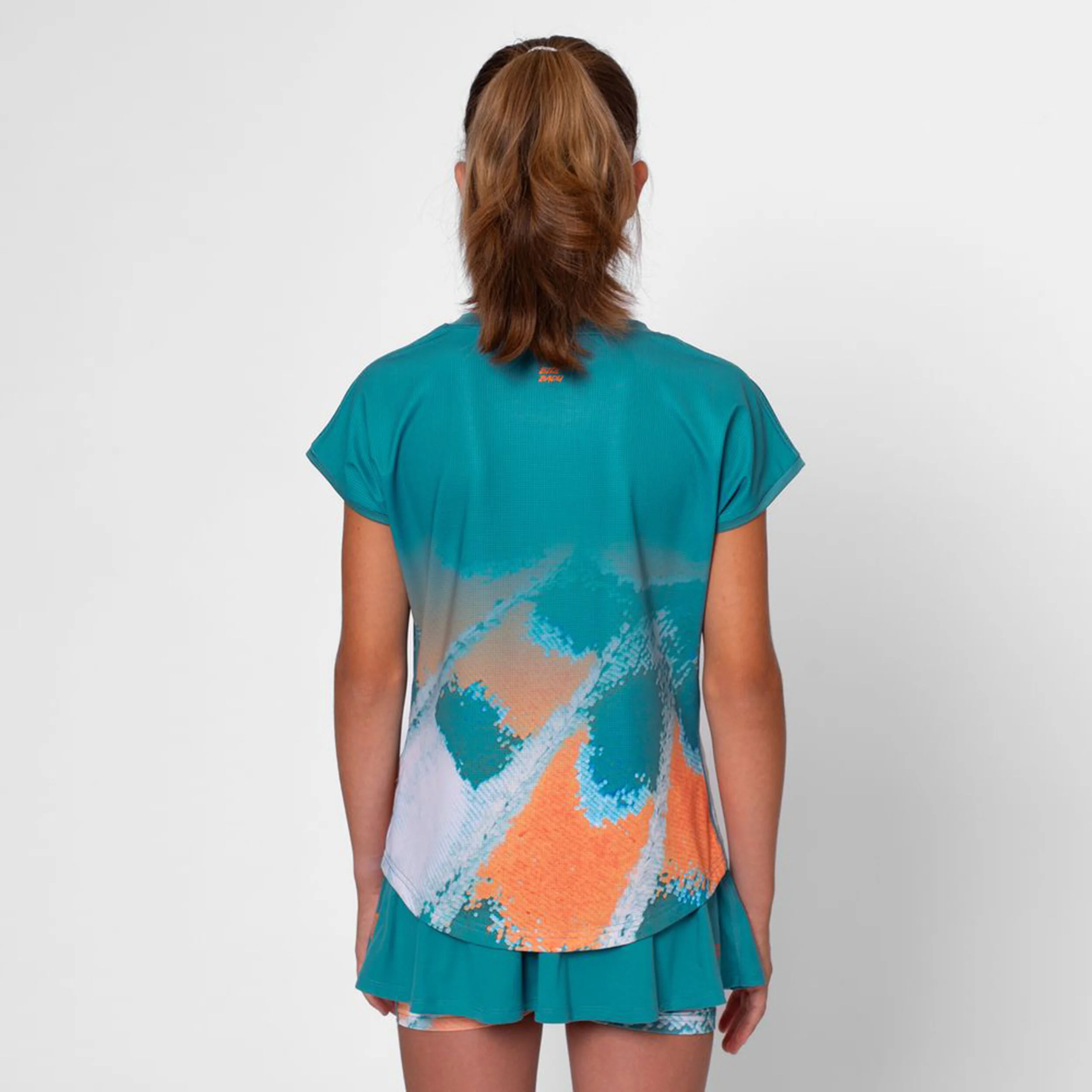 BIDI BADU Melbourne 2025 T-shirt Filles - Bleu Petrol, Orange