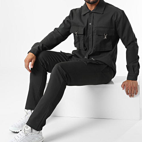 Ensemble Veste Et Pantalon Cargo KL-2070 Kaki Foncé