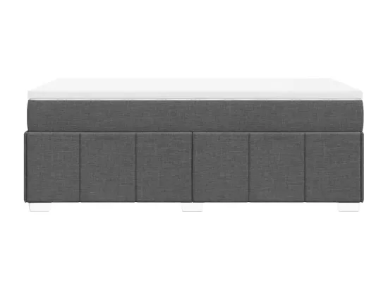 Sommier à lattes de lit et matelas Gris foncé 90x190 cm Tissu