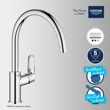Grohe keukenkraan Start flow hoge uitloop QuickFix chroom