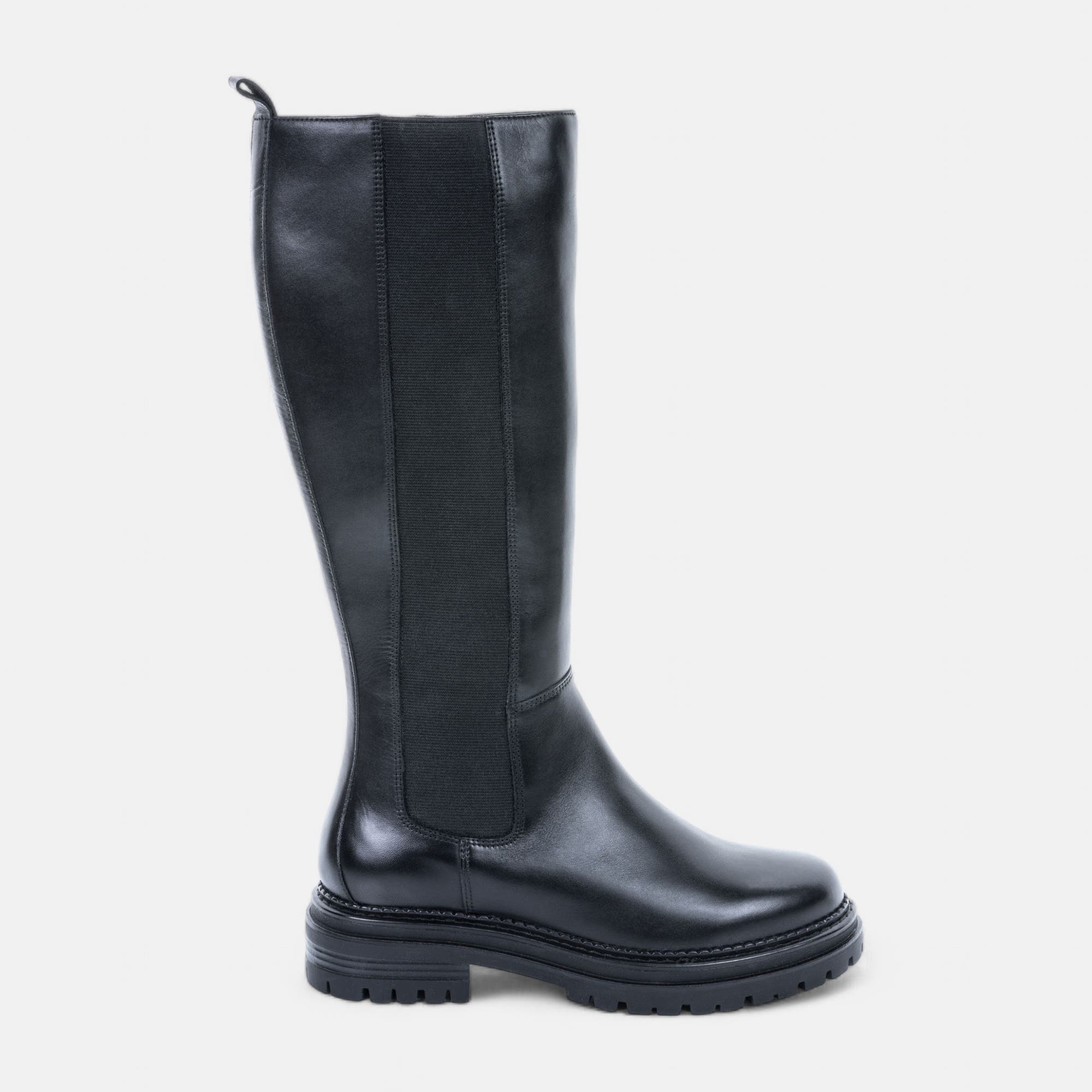 Bottes Femme en cuir noir