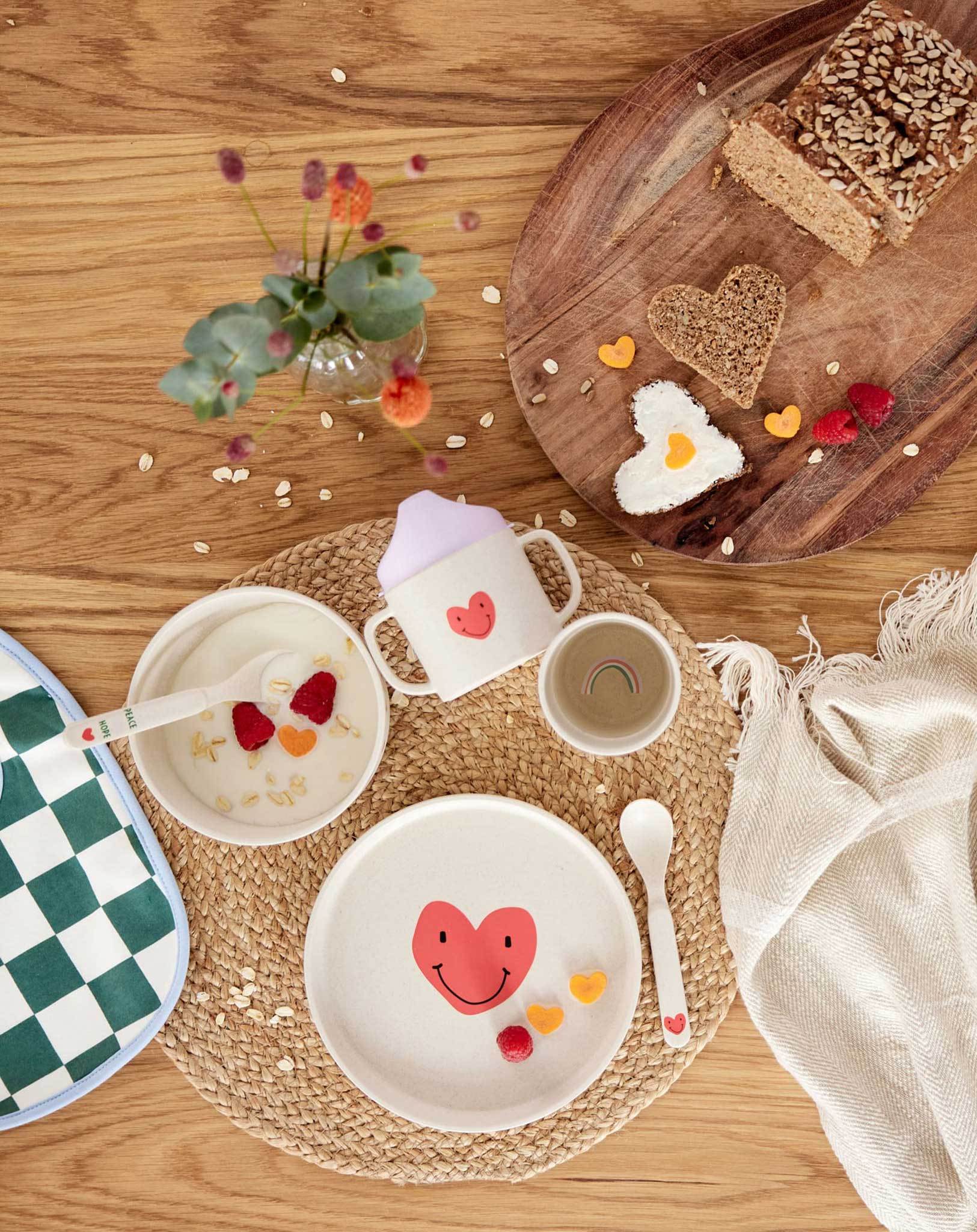 Geschirr-Set HAPPY RASCALS HEART 4-teilig in lavender