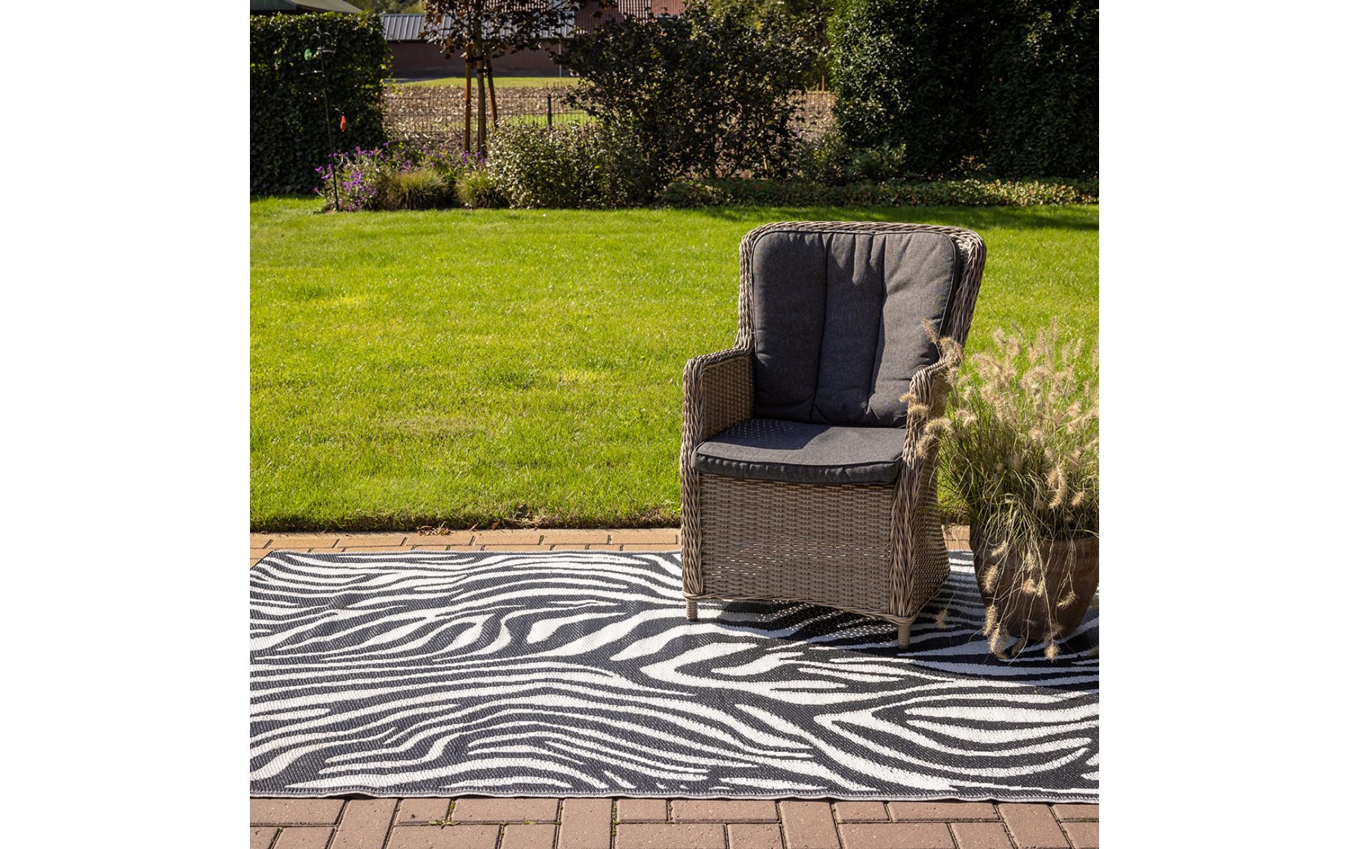 Teppich Zebra 150 x 242.5 cm, Schwarz/WeissOutdoor-Teppich