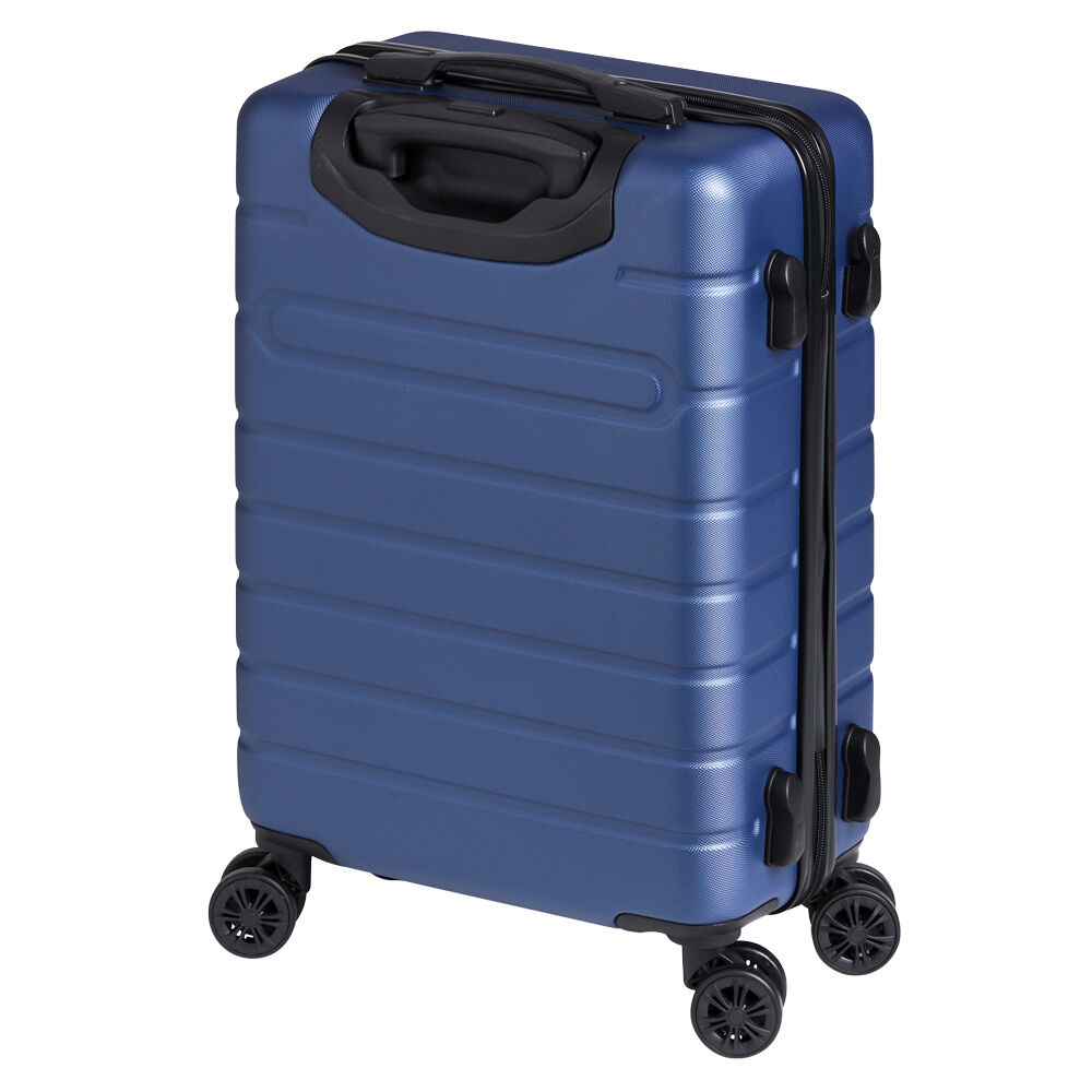 Valise trolley rigide 4 roues bleu marine L. 50 cm