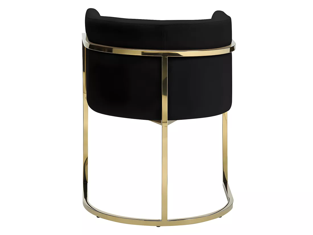 Chaise avec accoudoirs - Velours et acier inoxydable - Noir et doré - PERIA de Pascal MORABITO