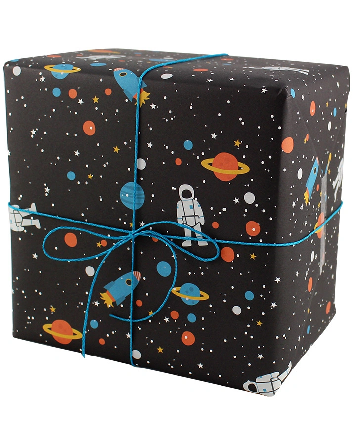Geschenkpapier SPACE in schwarz