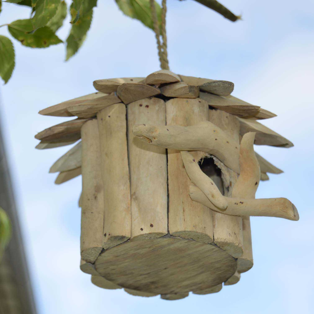 Nichoir rond en bois d'albésia 20 x 18 cm