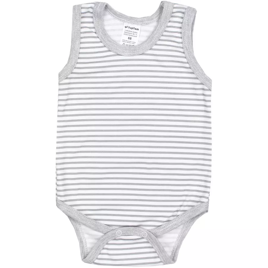 TupTam Baby Jungen Achselbody 5er Pack grauweiß