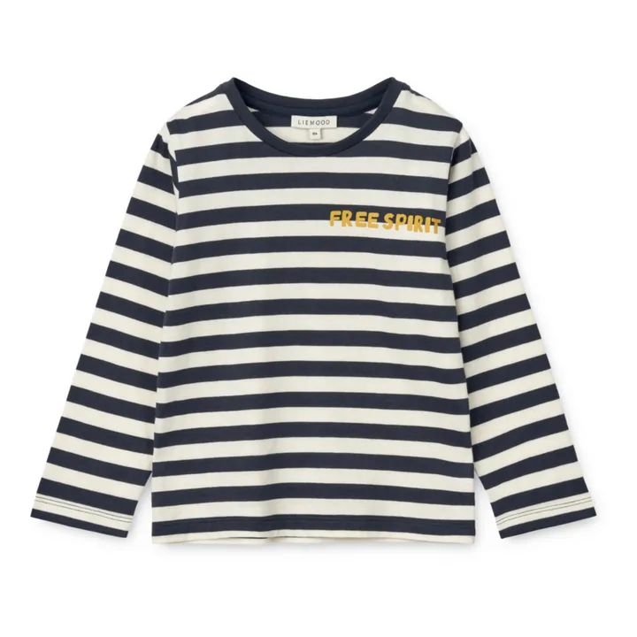 Liewood T-Shirt Manches Longues Coton Bio Rayé Apia | Bleu marine