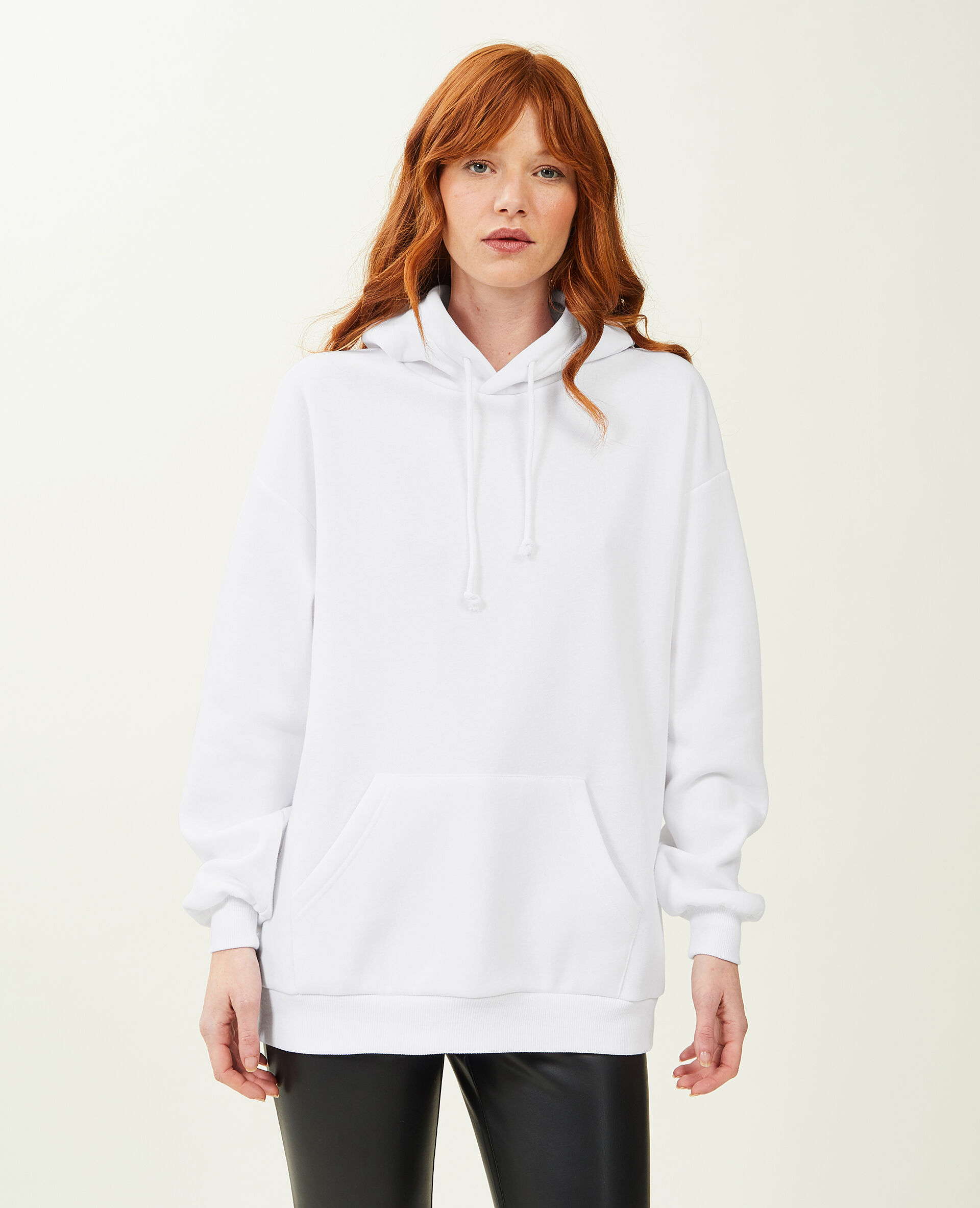 Sweat capuche oversize - Blanc