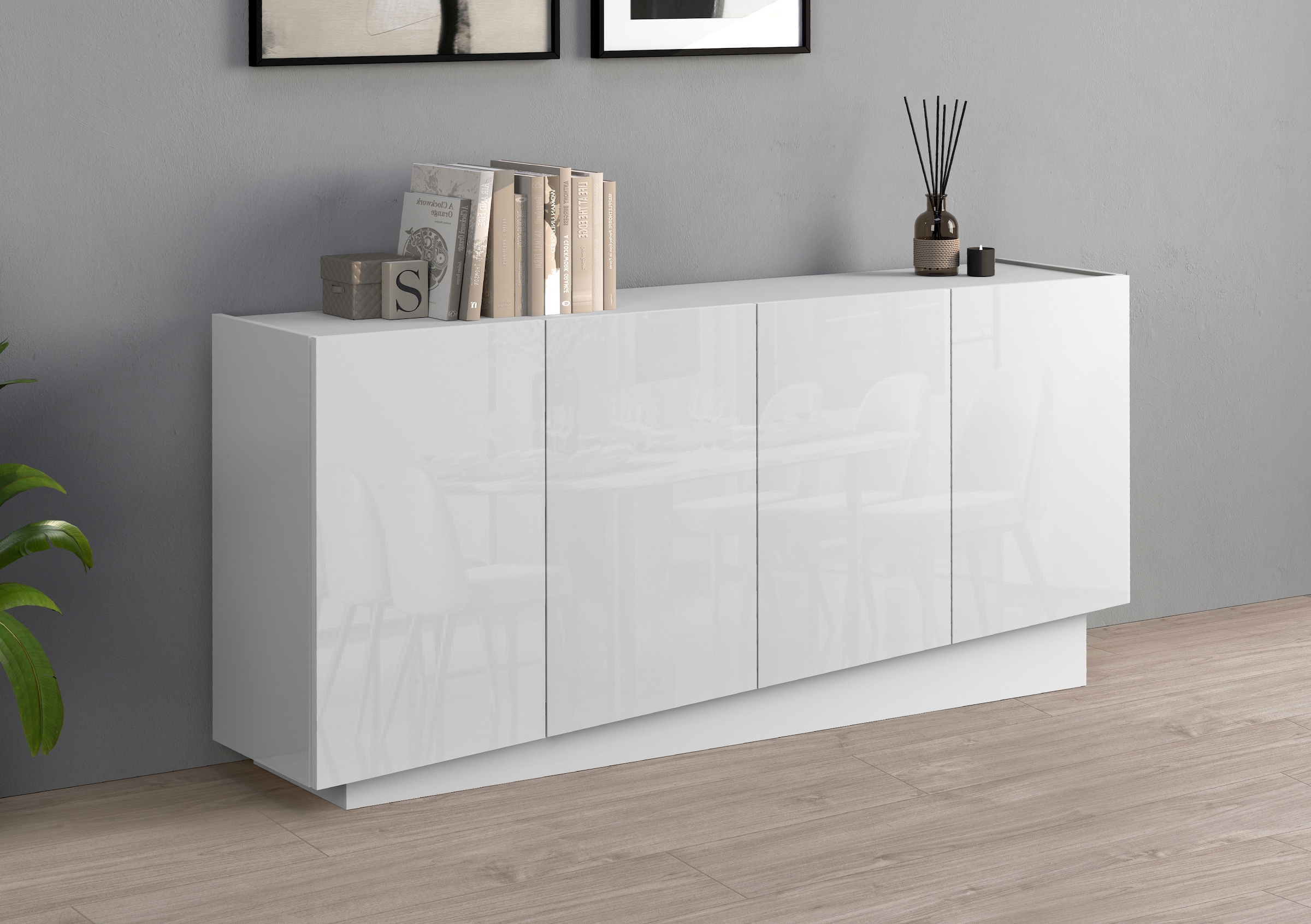 INOSIGN Sideboard »VELA, Sideboard, Breite 160 cm, Design mit schrägen Türen« 1 Stk. tlg. Made in Italy, Masse-B/T/H: 160x35x75,Sideboard, Anrichte, Kommode