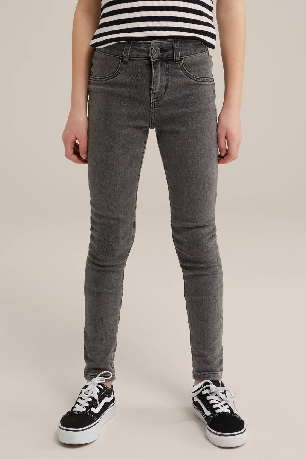 WE Fashion high waist super skinny jeans mid grey