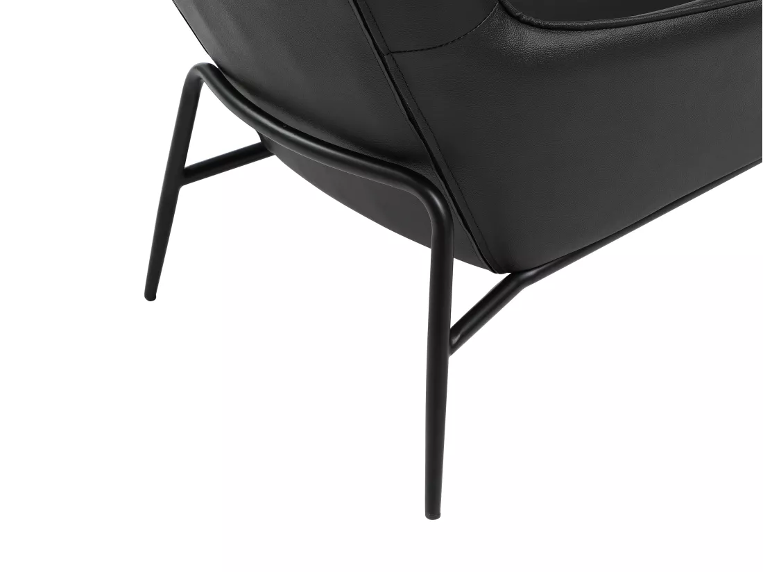 Fauteuil en cuir de buffle noir DINNIA