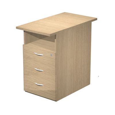 Caisson hauteur bureau Trend - L43xP60xH72 cm - 3 tiroirs + 1 niche - imitation chêne clair