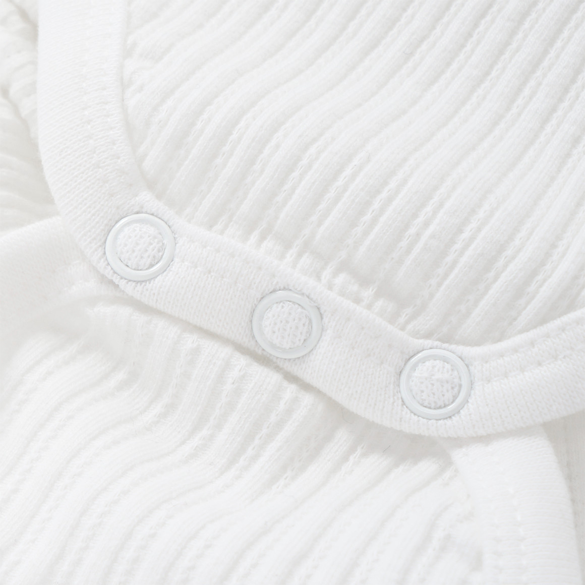 Topomini 2 Baby Langarmbodys mit Rippstruktur weiss / rosa