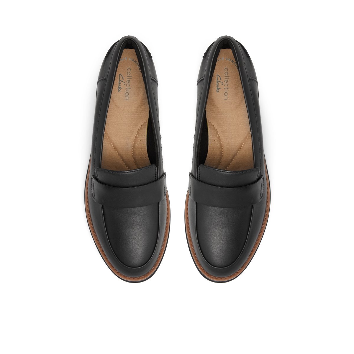 CLARKS-Sharon_graci-Facile à enfiler - Talon compensé - Noir