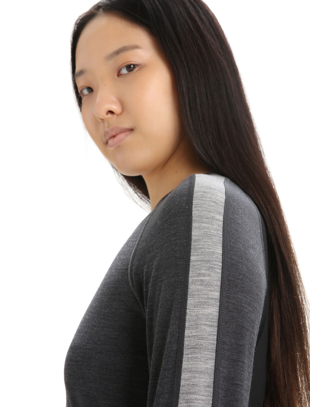 Merino 125 ZoneKnit LS Crewe Thermal Top Dame Jet Heather/Black