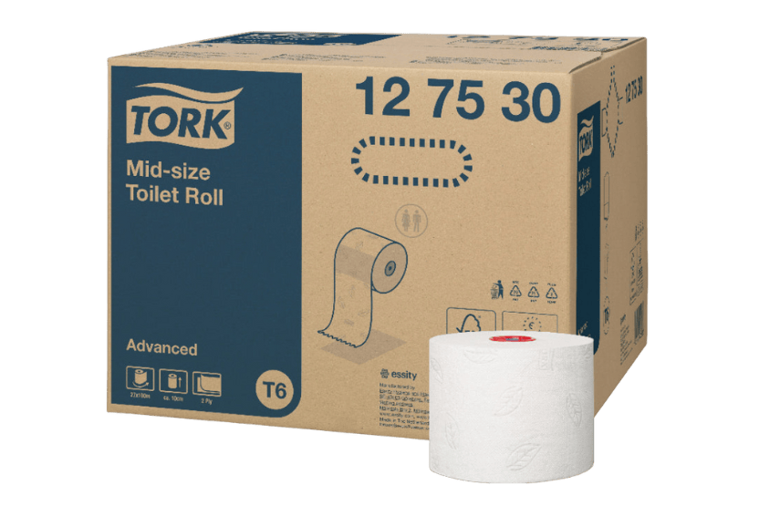 Tork® T6 Mid-size Toiletpapier 2-laags 27x100m Advanced Wit (127530)