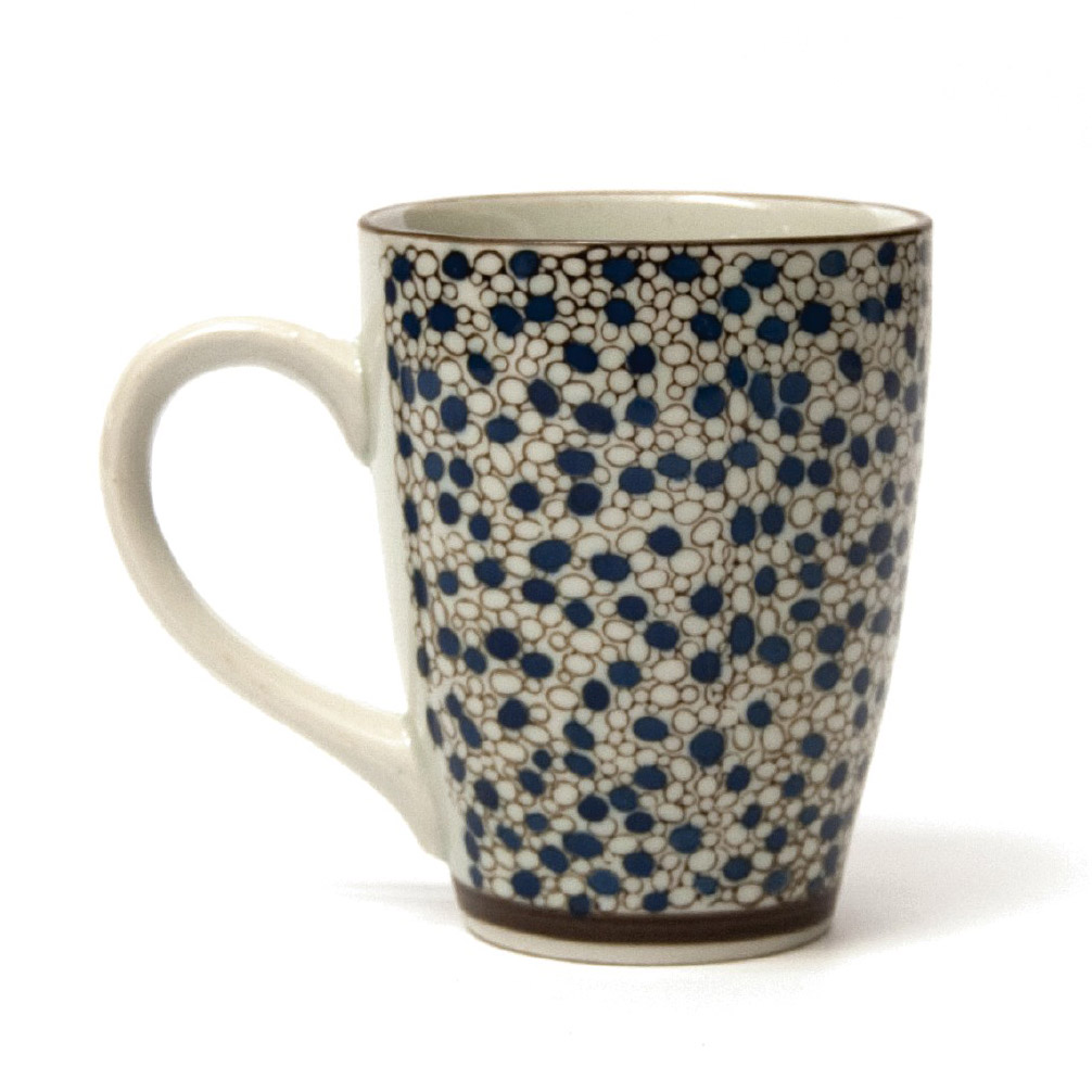 Tasse Gordes 'Kreise', blau, hellgrau, H 12 cm, Ø 9,5 cm zu 4,80