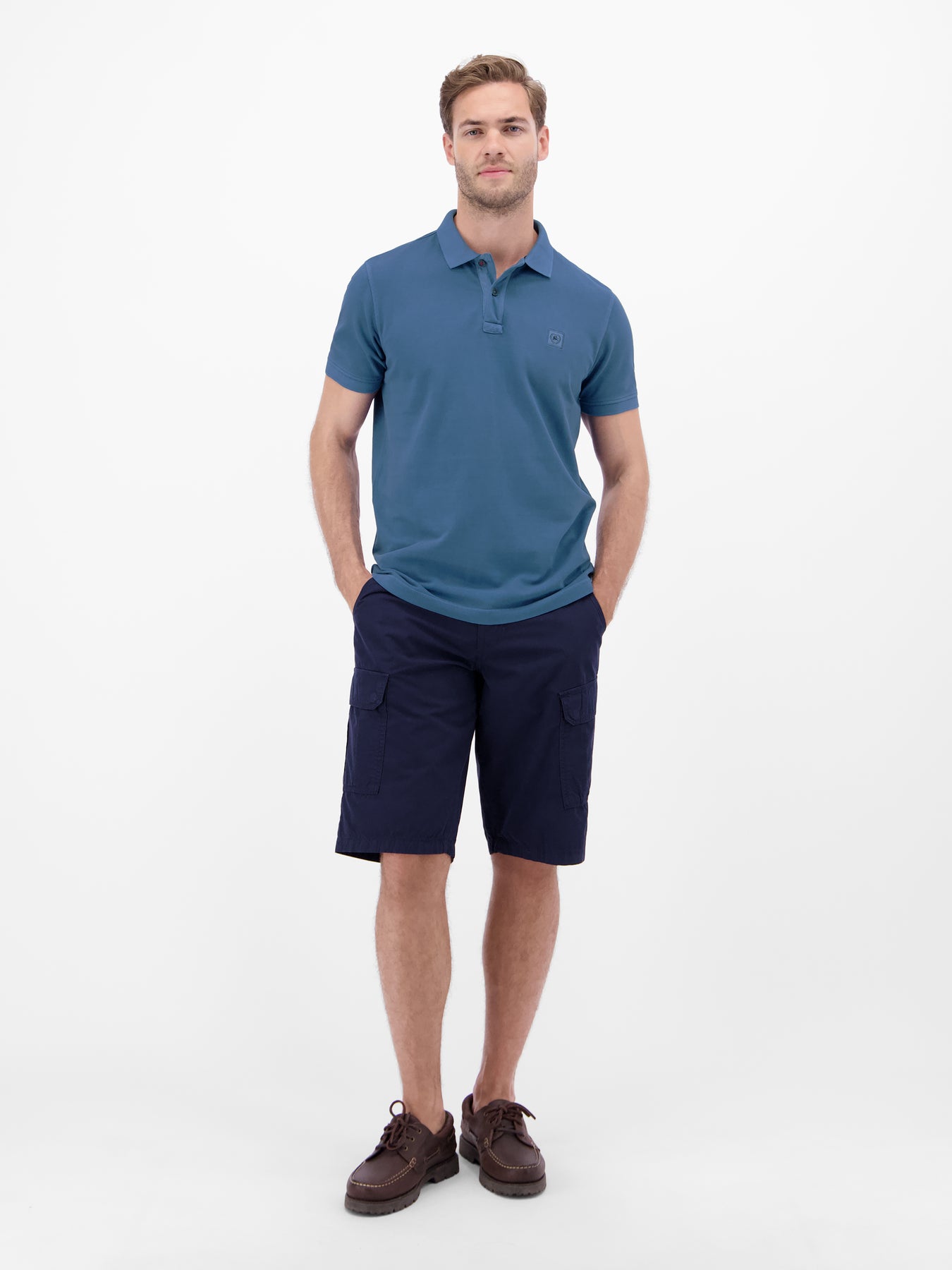 Herren Poloshirt in gewaschener Optik