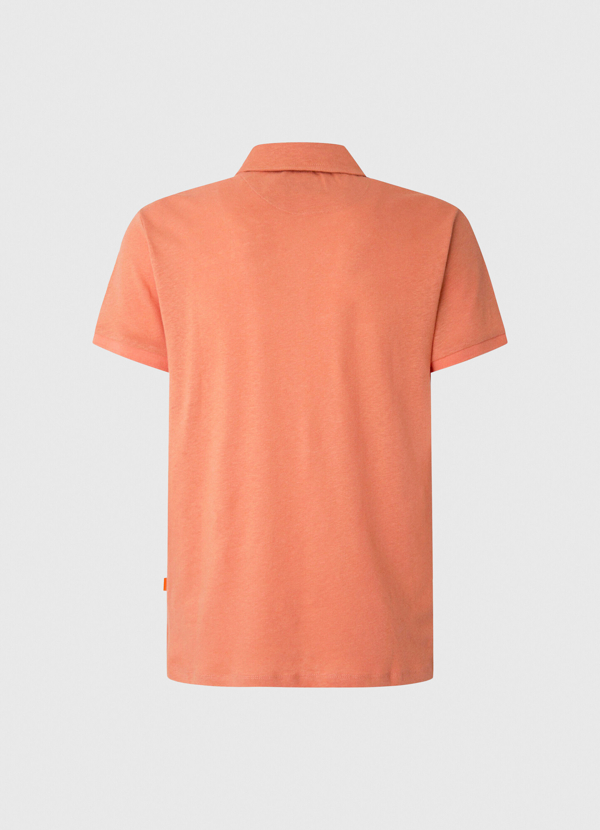 Camisa polo de linho de corte regular - laranja abóbora