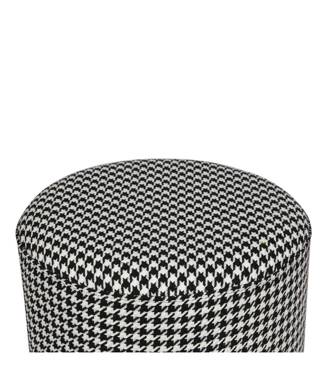 Tabouret fait main ZAHI Noir 36x36 BSCI en polyester doux et soyeux
