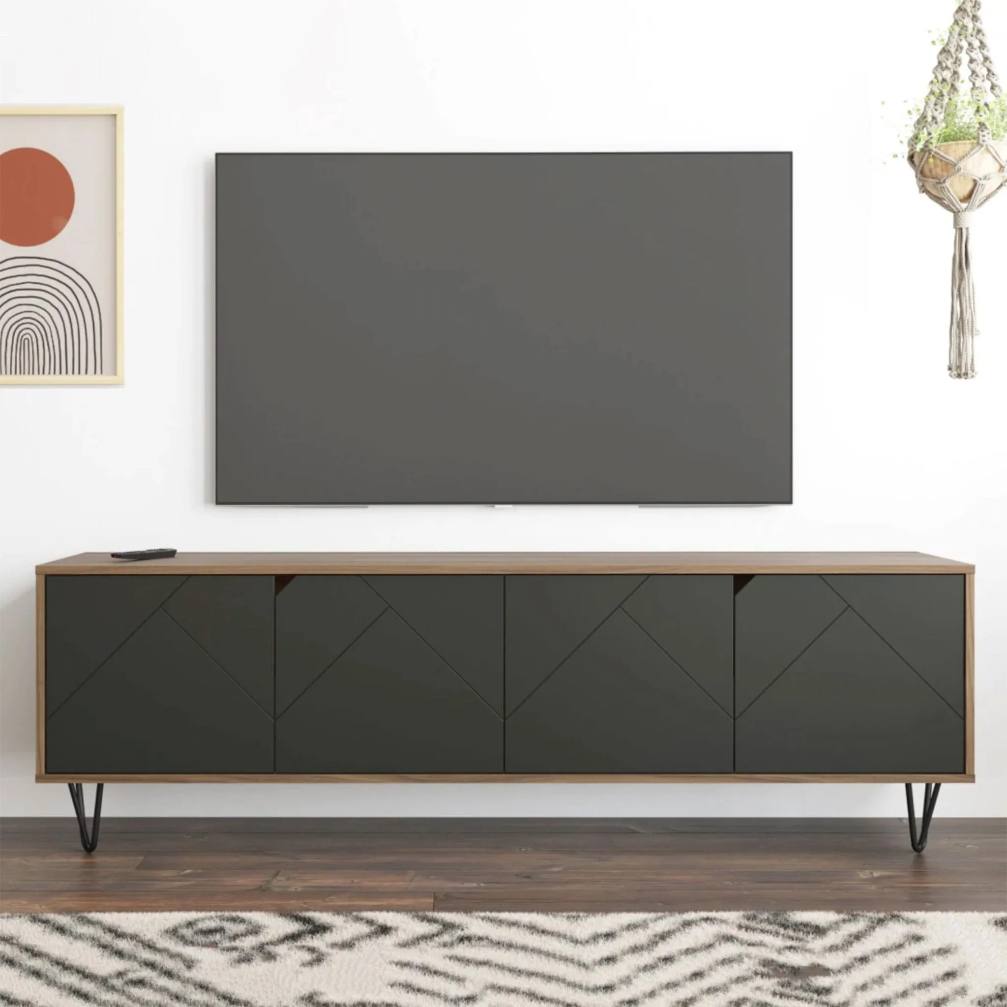 Nexera Meuble Audio-Vidéo Slim - Muscade  Charcoal