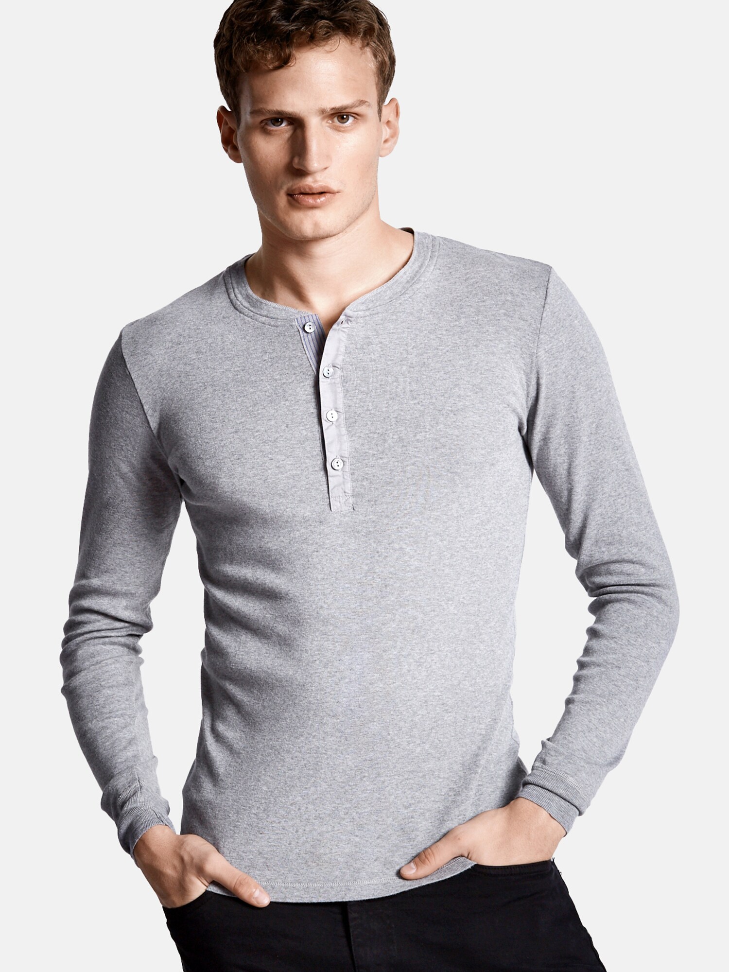 Schiesser Herren Longsleeve Henley 1/1 - Karl-Heinz