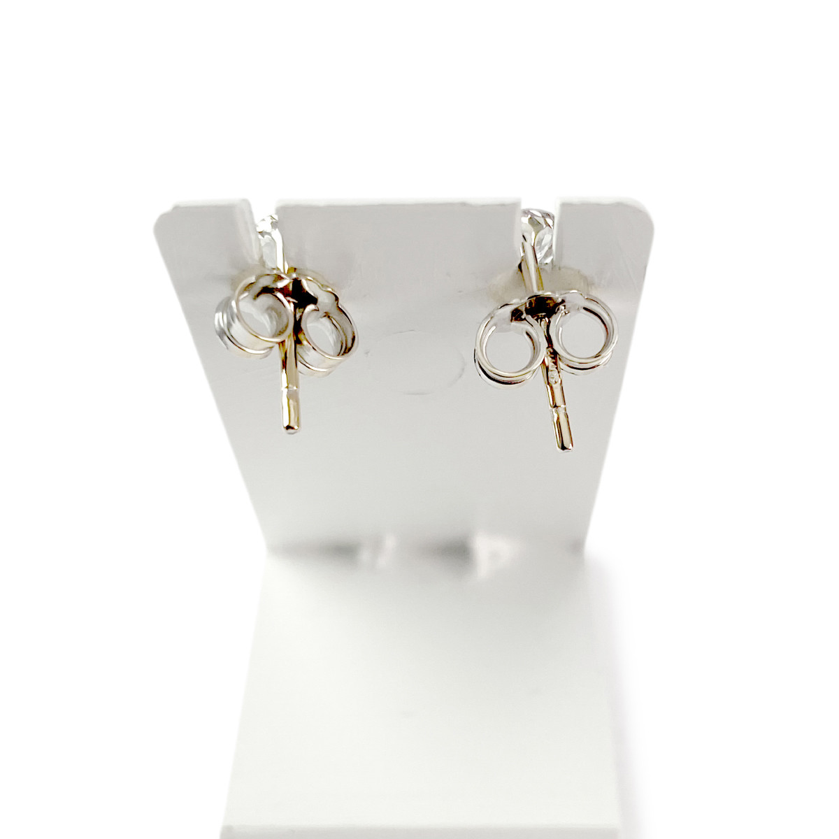 Boucles d'oreilles d'occasion or 750 blanc zirconias