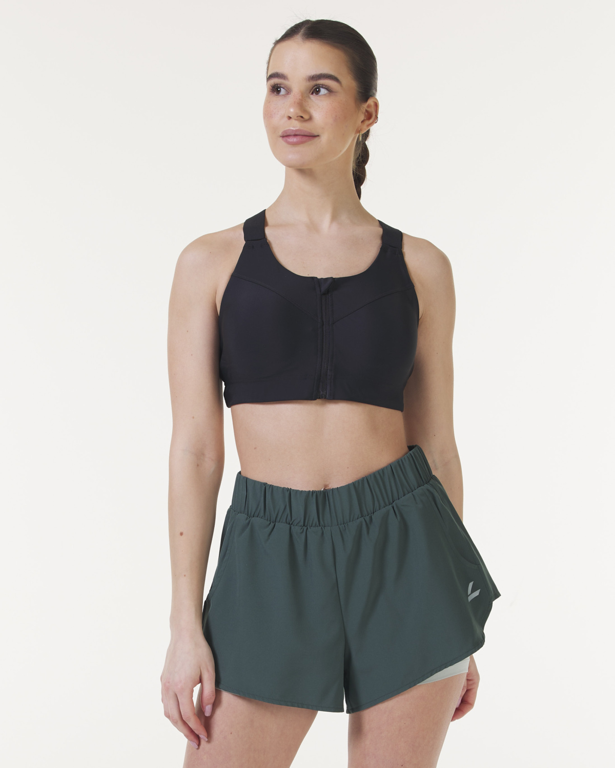 LEVITY High Support Front Zip Bra Black