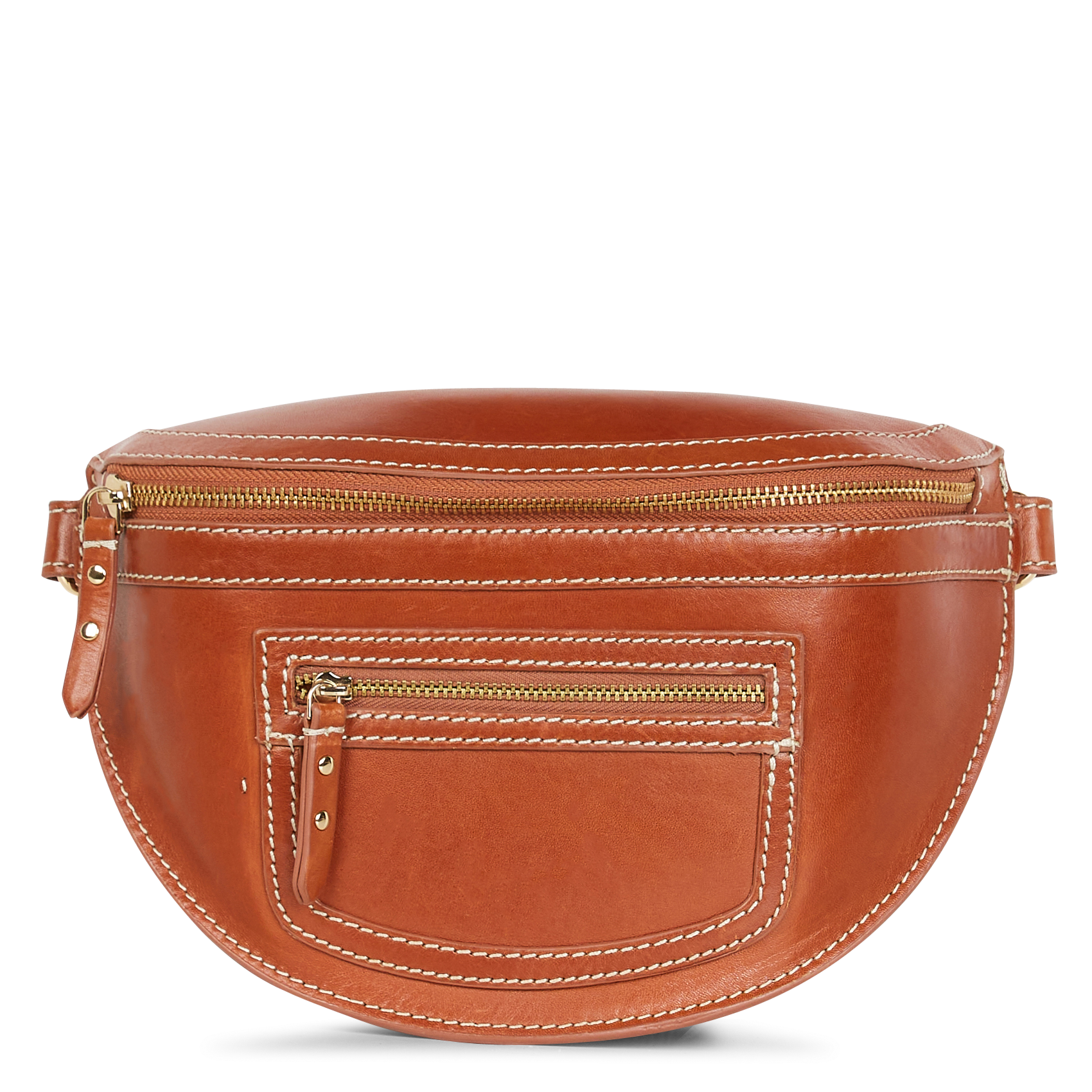 SANA - Sac banane en cuir | Marron