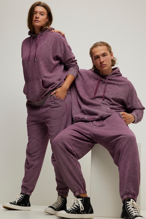 Sweatpants, Wide Legs, Washing-Effekt, Elastikbund, Unisex
