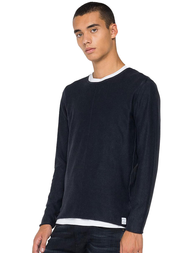 REPLAY PULL MAILLE REGULAR DARK NAVY